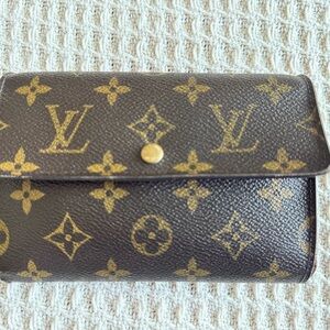 Louis Vuitton Monogram Canvas Wallet in Brown and Gold